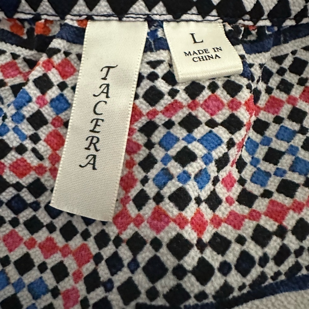 Tacera Multicolor Geometric Print Sleeveless Blouse Tank Top | Size L - Picture 3 of 3